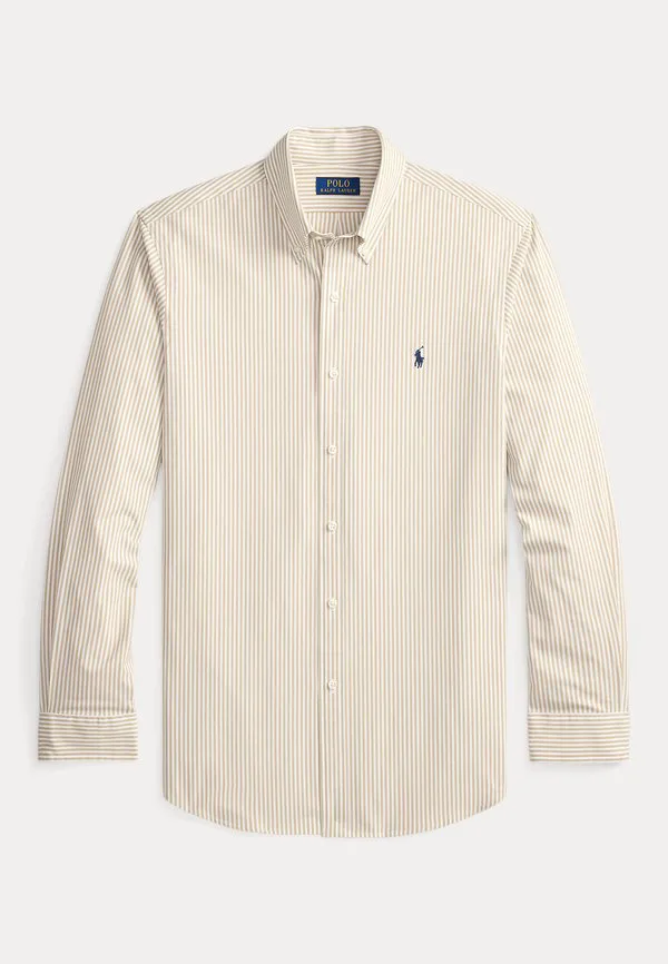 Рубашка из полосатого эластичного поплина, сшитая на заказ. Polo Ralph Lauren, Coastal Beige/White — фото 4