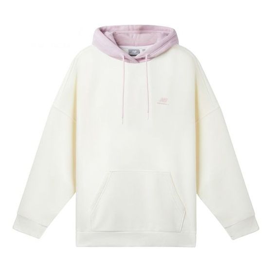 

Свитер contrasting colors hooded casual hoodie white pink colorblock New Balance, белый