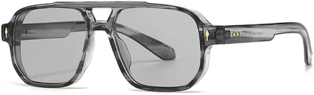 

Солнцезащитные очки с защитой UV400 | Двойные перемычки, градиентные заклепки | для женщин и мужчин, для занятий спортом на открытом воздухе и вождения (коричнево-коричневый) LXLHWN, Grey Stripe Gray