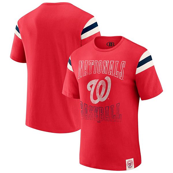 

Мужская футболка washington nationals с полосками на рукавах и эффектом поношенности Darius Rucker Collection By Fanatics