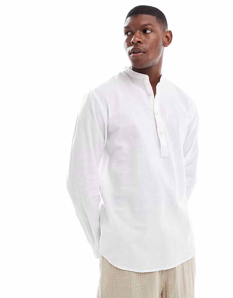 

Рубашка Jack & Jones из льна белого цвета