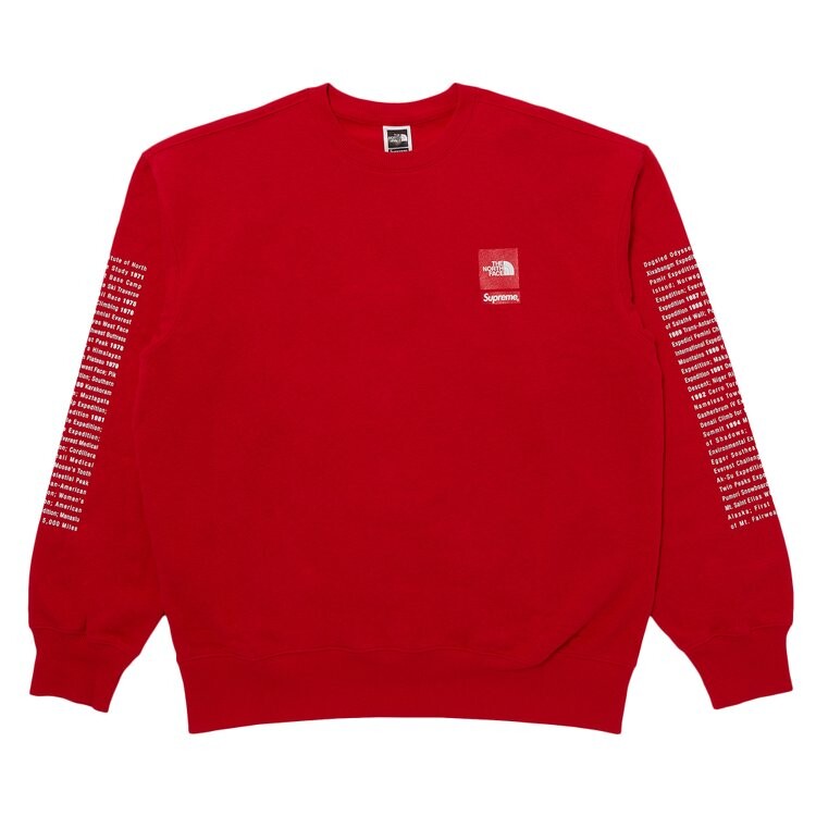 

Толстовка Supreme x The North Face Crewneck, красный