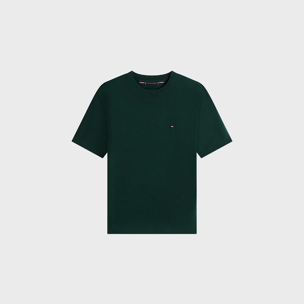 Мужской пуловер с круглой горловиной Cool Touch Structure, тёмно-зелёный, от Tommy Hilfiger