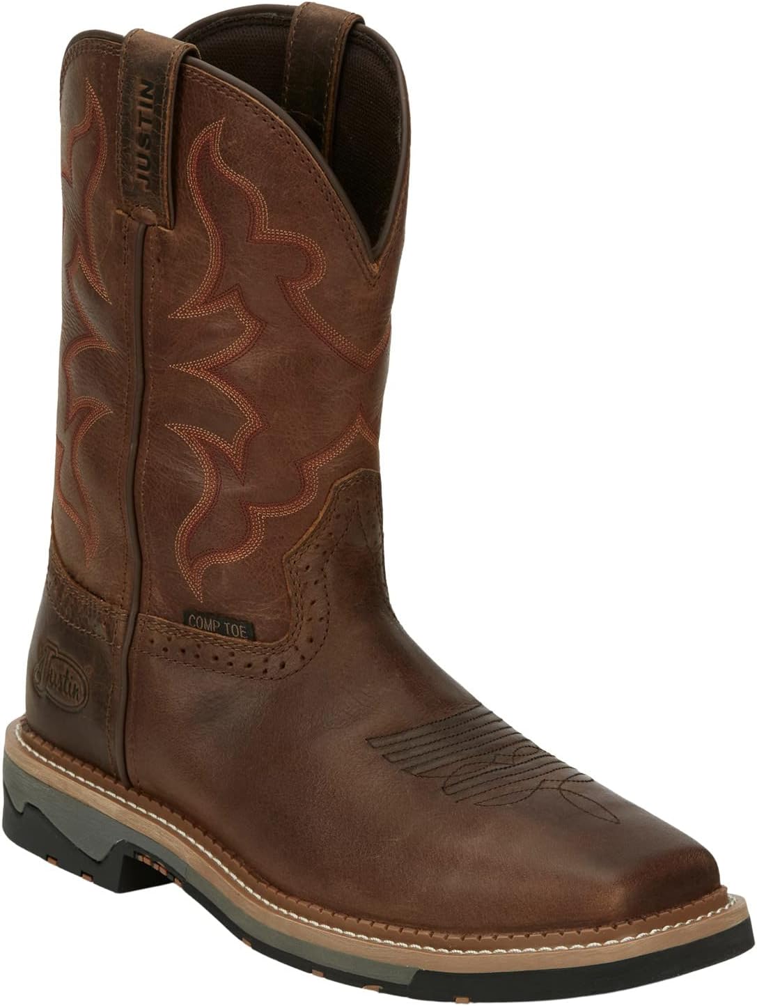 

Мужские ботинки Justin Men's Boot Barn Carbide Western Work с композитным носком - Mj2201, коричневый