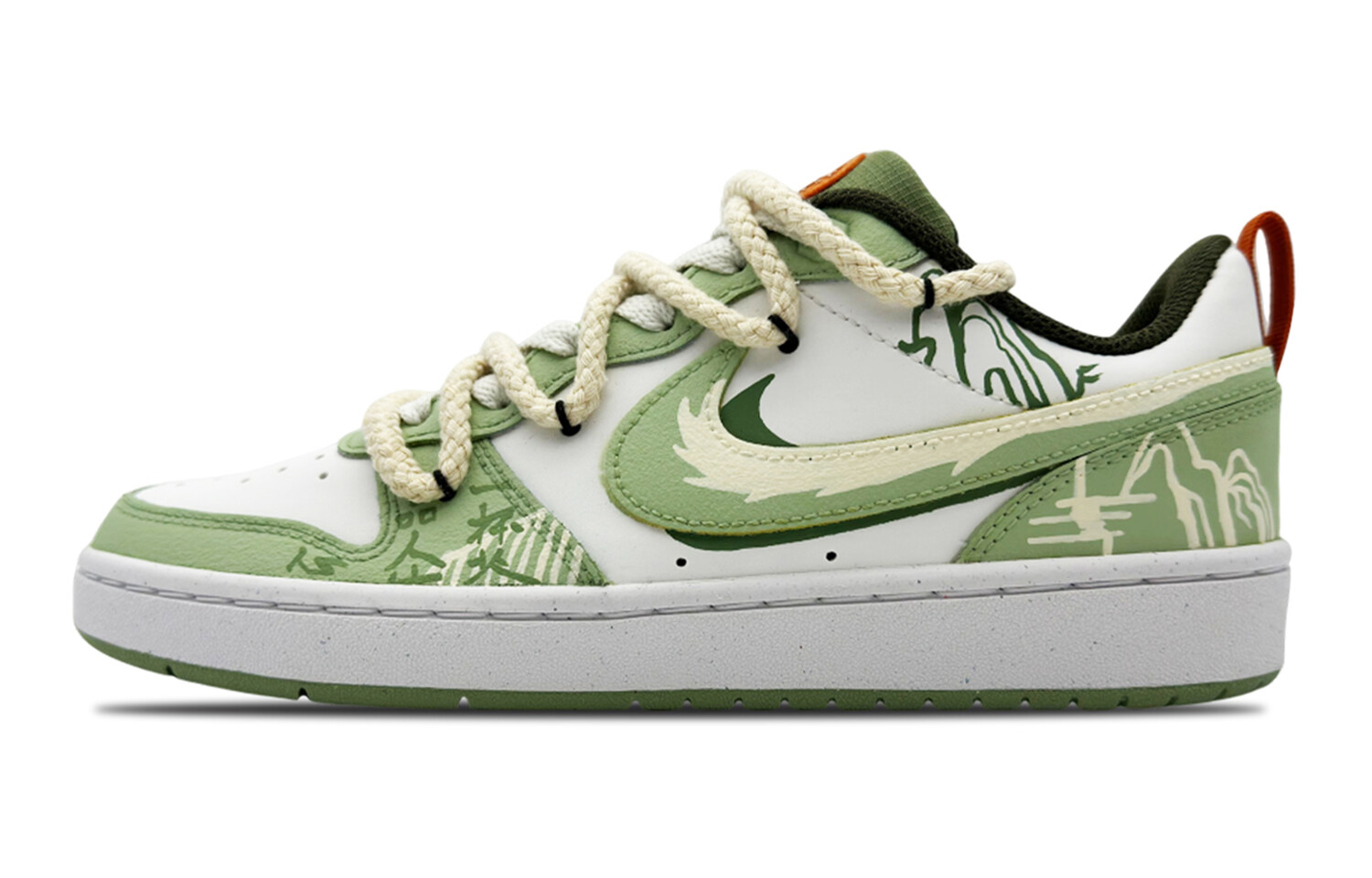 

Кроссовки Nike Court Borough Skateboarding Shoes Unisex Low-top White/green, светло-зеленый