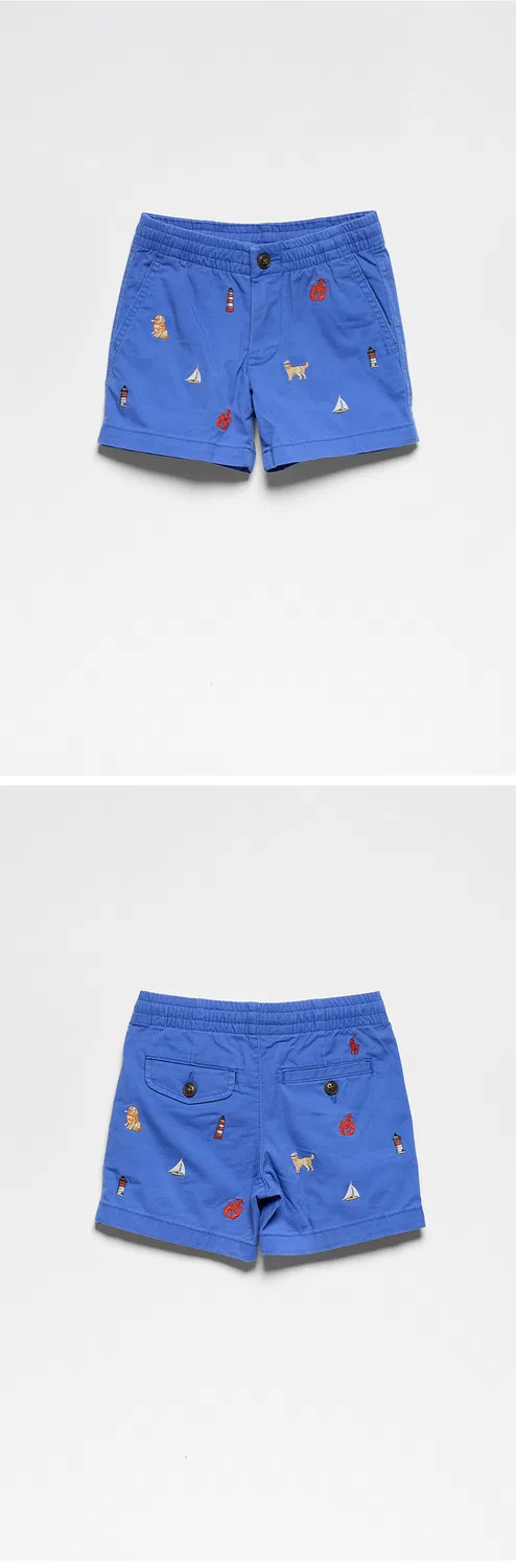 Детские чиносы-шорты Prepster Embroidered синие от Polo Ralph Lauren Children — фото 3