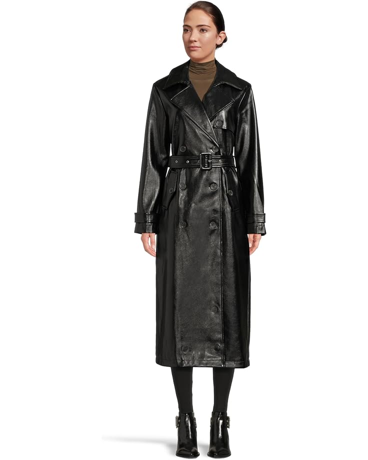 

Женское пальто макси с двубортной застежкой Avec Les Filles Double Breasted Maxi Trench, Black