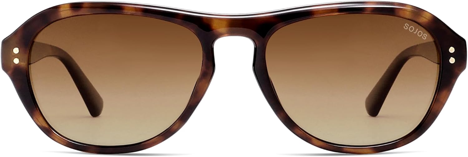 

Солнцезащитные очки-авиаторы SOJOS в стиле ретро с поляризацией для женщин и мужчин, модные в стиле 80-х и 90-х, защита от ультрафиолета UV400, модель SJ2648, Brown Tortoise/Brown