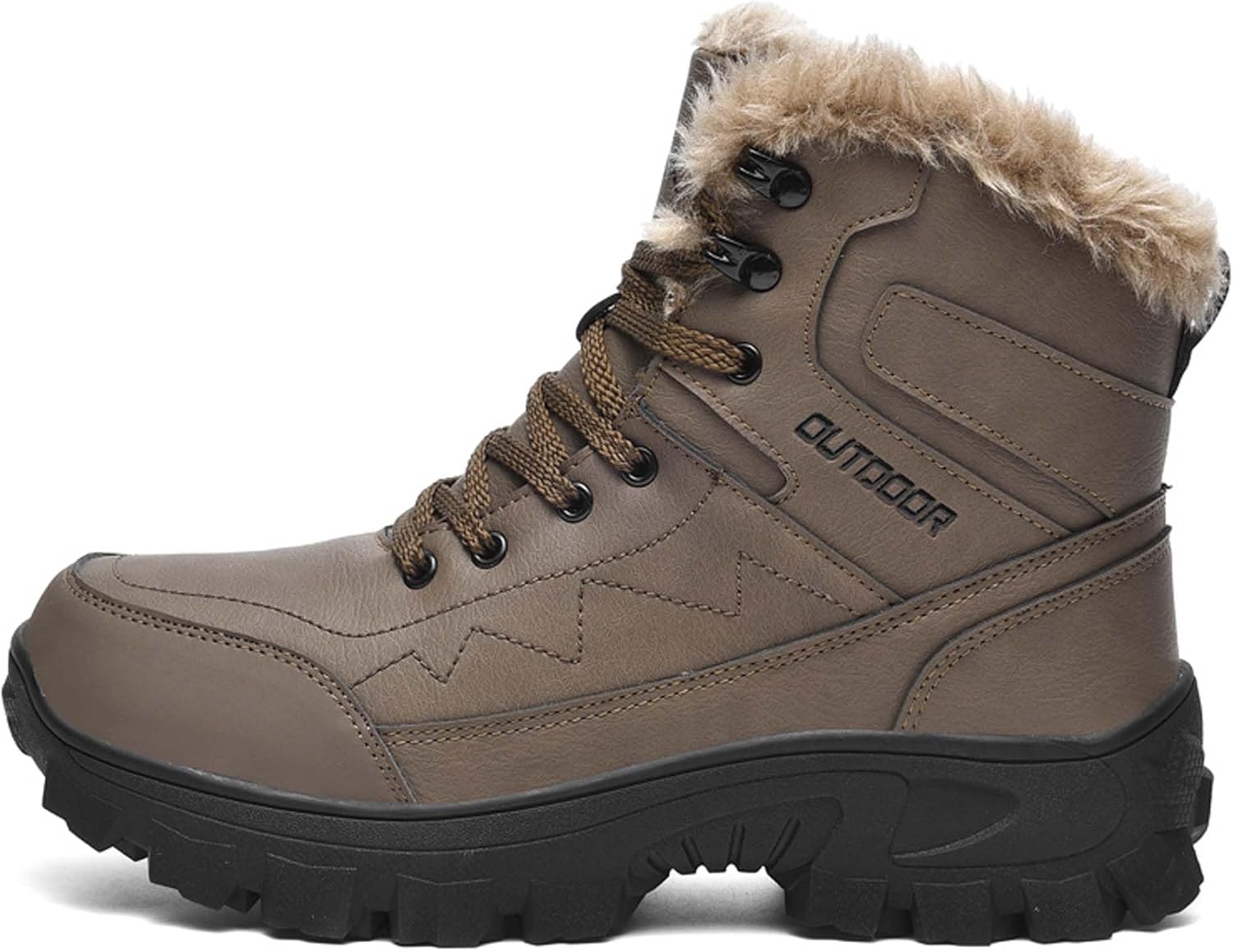 

Зимние зимние ботинки, большие походные ботинки для улицы, толстые и теплые хлопковые туфли Generic, коричневый