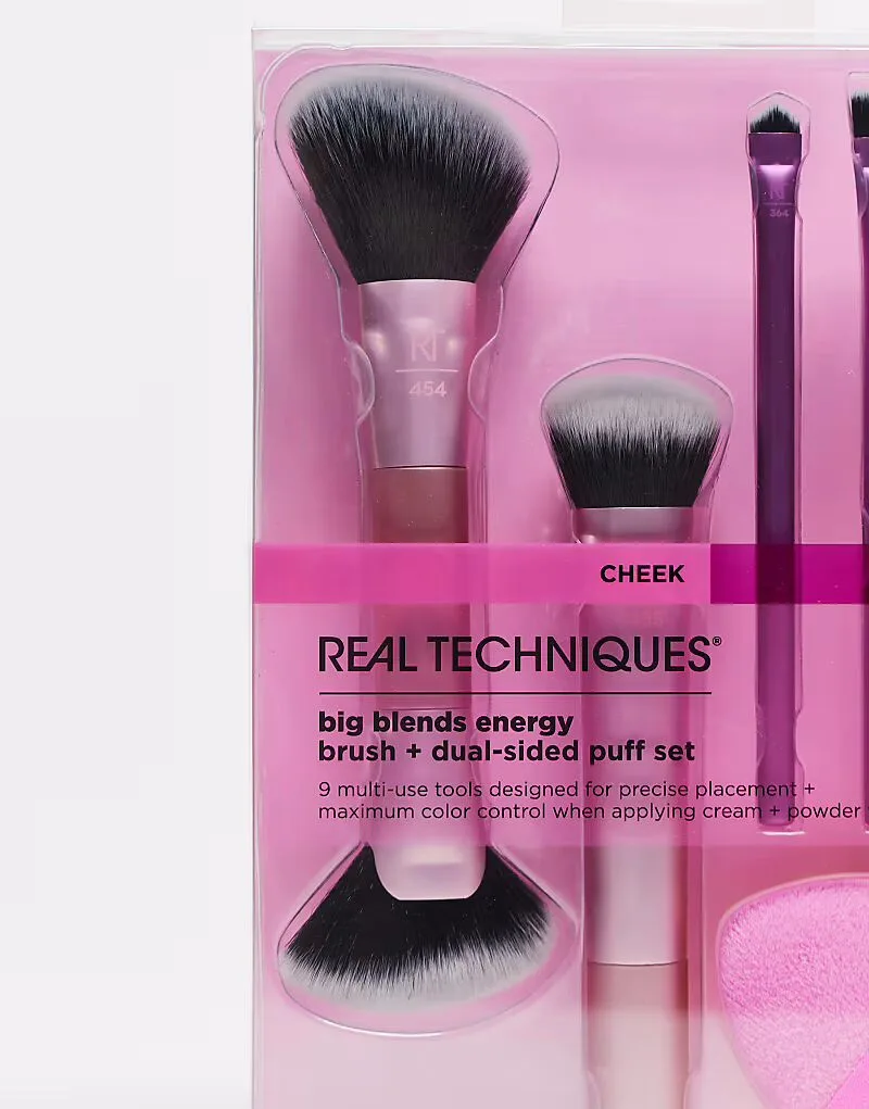 Набор кистей и спонжей Real Techniques Big Blends Energy Brush & Puff Set — фото 4