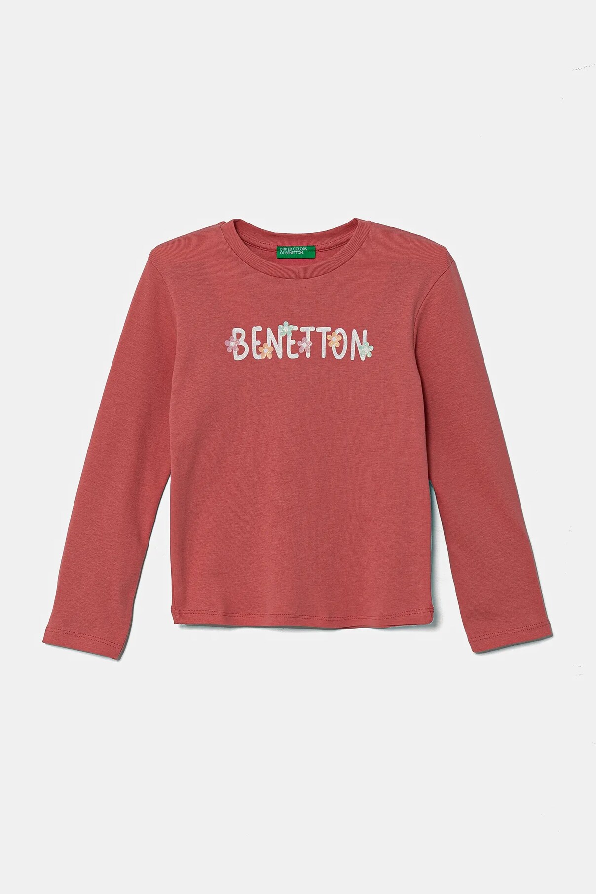 

Хлопковая детская кофта с длинными рукавами United Colors Of Benetton, розовый