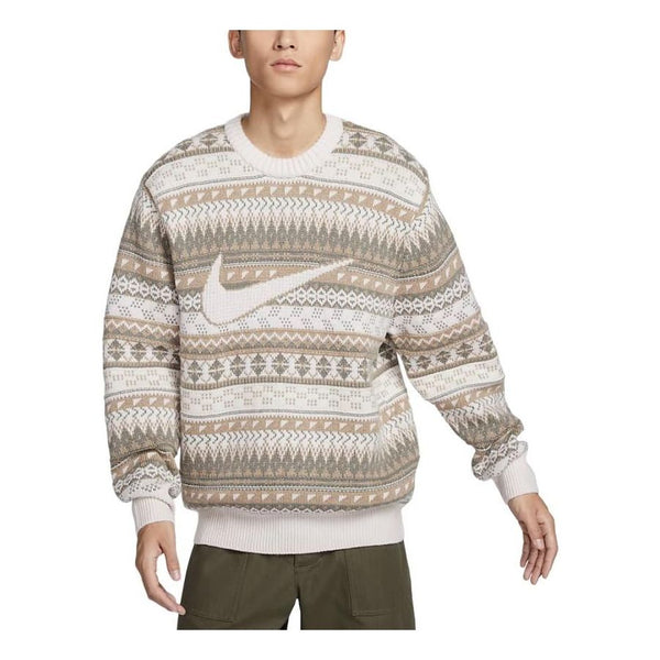 

Свитер life fair isle swoosh jumper 'beige' Nike, коричневый