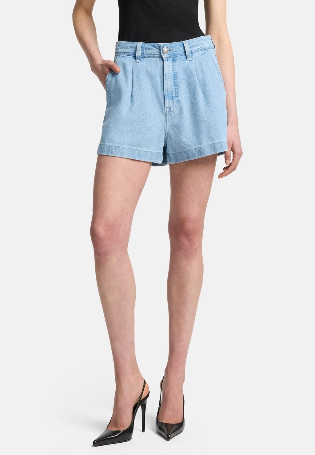 

Джинсовые шорты PLEATED 7 for all mankind, светло-голубой