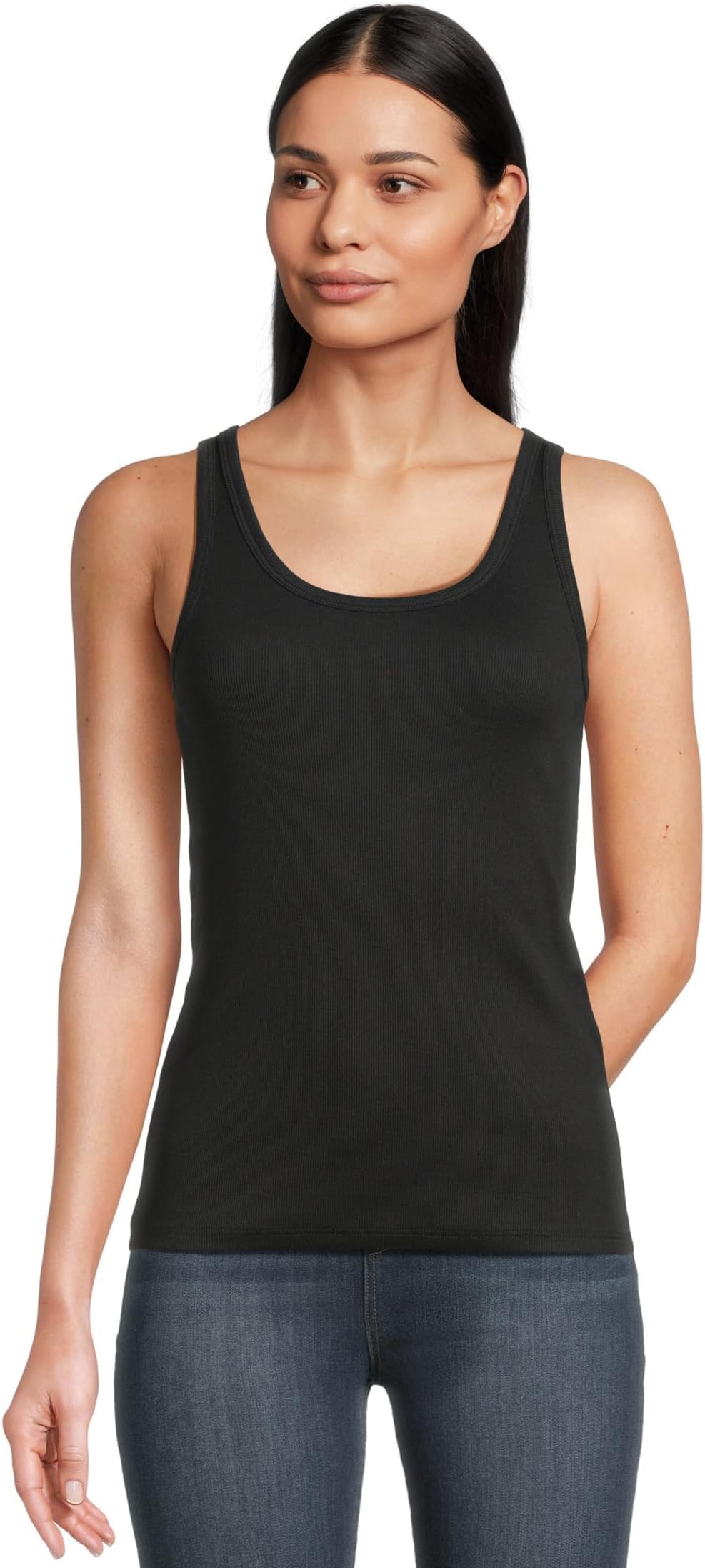 

Топ Eileen Fisher Scoop Neck Slim Tank, цвет Black 1