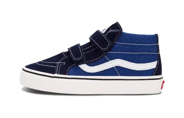 

Vans Детские кроссовки для скейтбординга SK8 Mid Top, цвет черный, синий, для детей от 3 до 7 лет