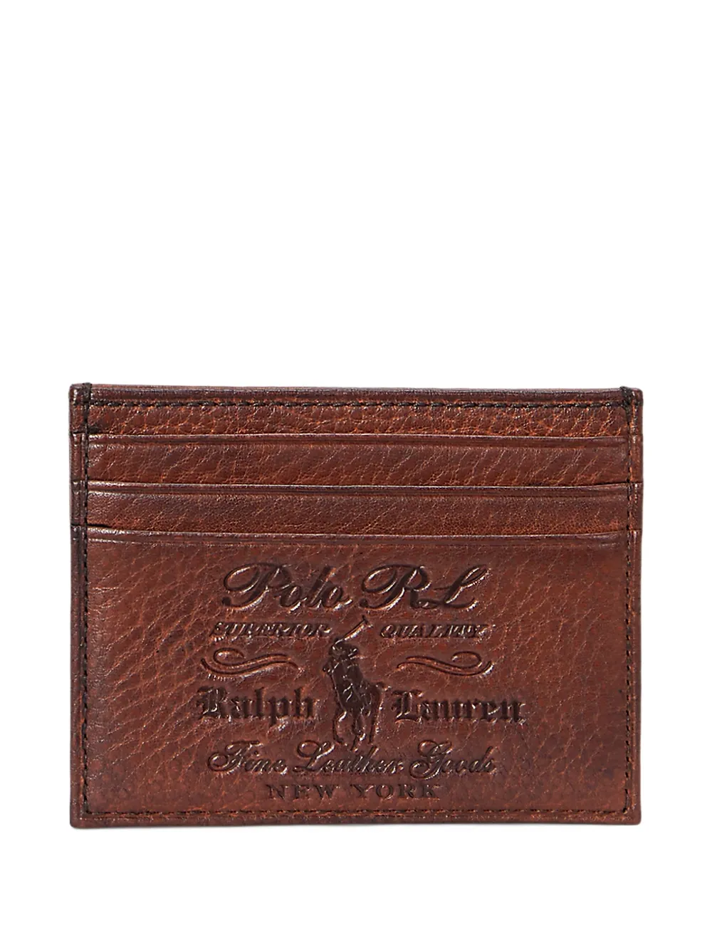 

Картхолдер из зернистой кожи POLO RALPH LAUREN, коричневый