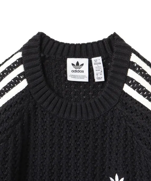 Свитер adidas Knitted Crew, хлопок/акрил, чёрный — фото 3
