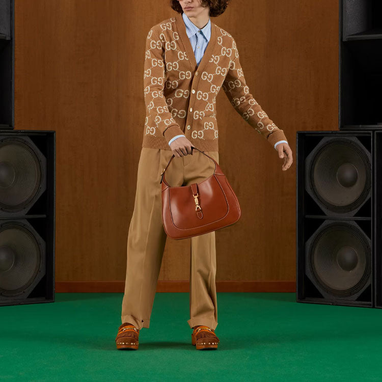 Кардиган Gucci GG Wool Jacquard Cardigan 'Camel Ivory' 694758-XKCC5-2296, бежевый — фото 2