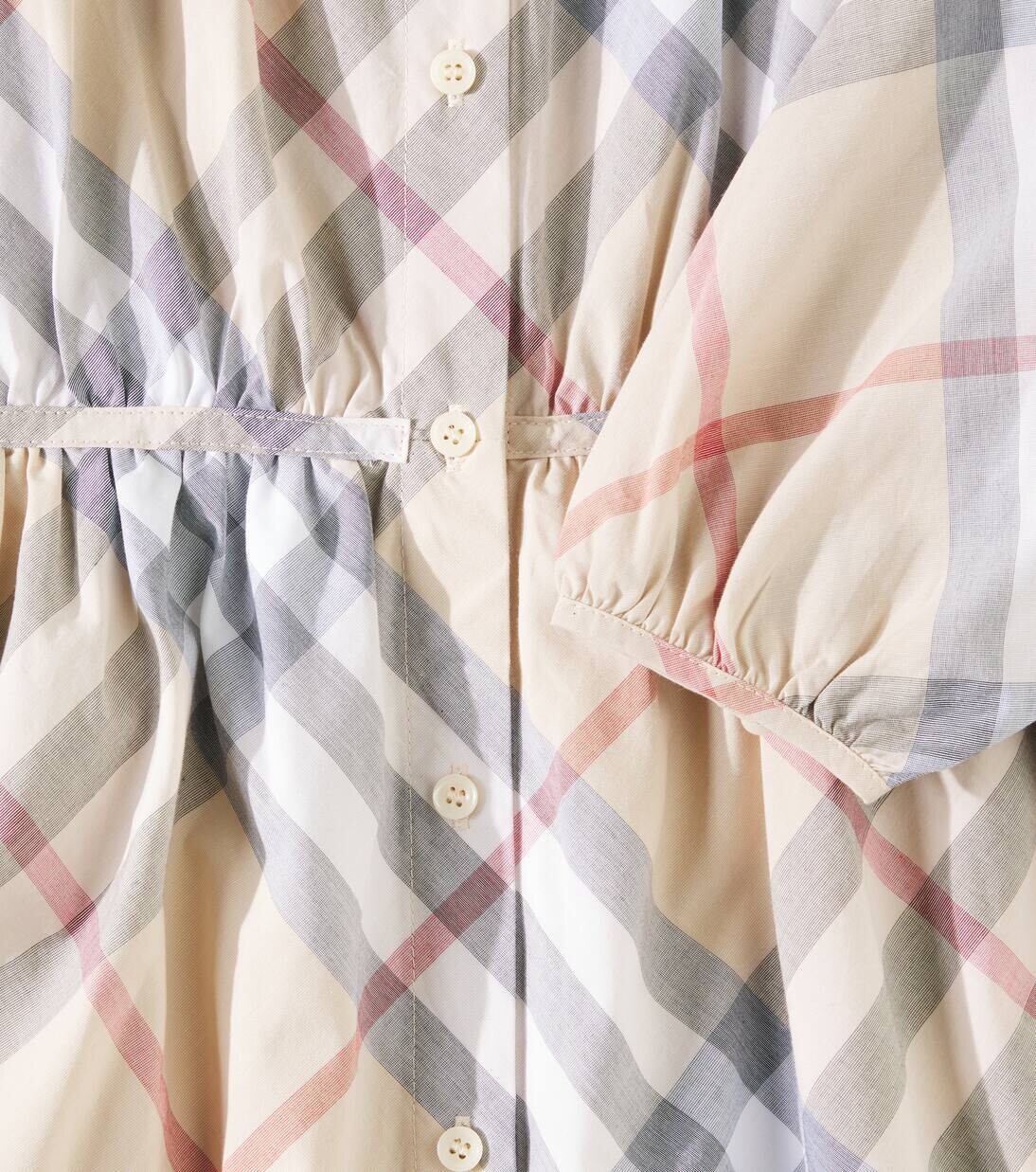 Платье из хлопка в клетку Burberry Burberry Kids, цвет pale stone ip check — фото 3