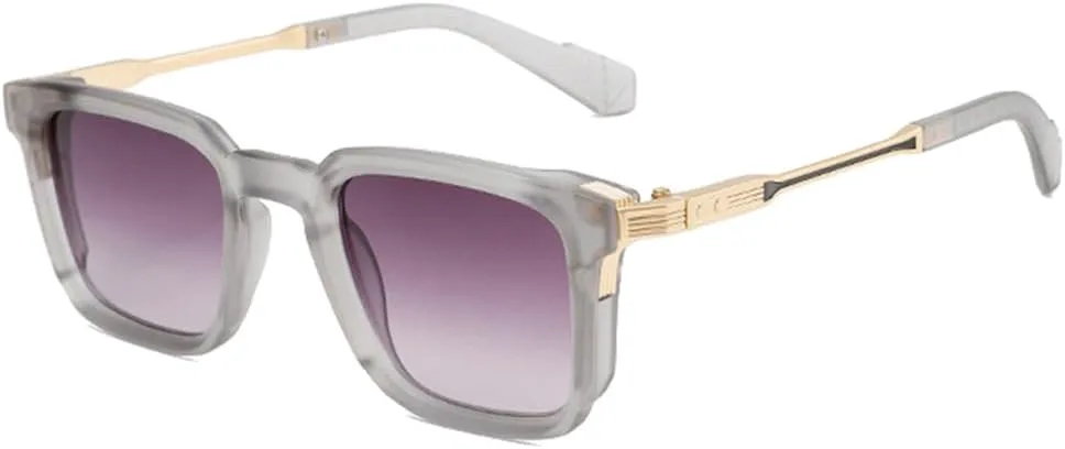 

Солнцезащитные очки Retro Rivets для мужчин, солнцезащитные очки с градиентным зеркальным покрытием и защитой от УФ-излучения UV400 для женщин HDUBFY, Matte Gray Gray