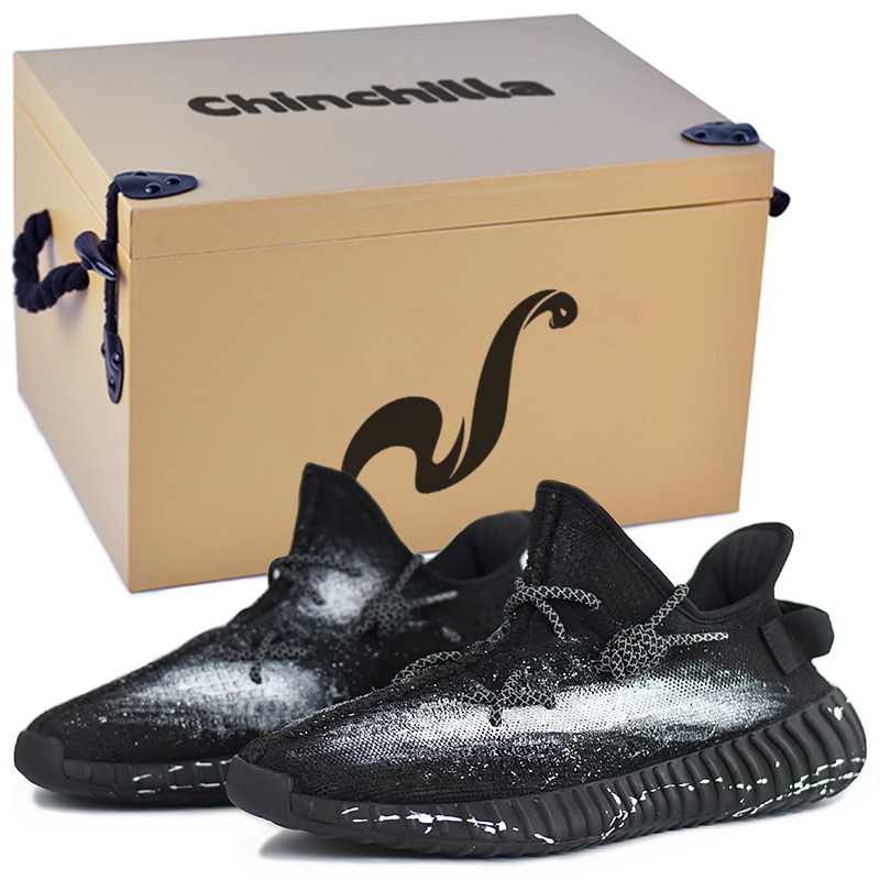 

Adidas Originals Yeezy Boost 350 V2 Low Top повседневные кроссовки унисекс черно-белые Black Hole Galaxy Spray с подарочной коробкой 3, цвет Black Hole Galaxy Spray-Gift Box 3