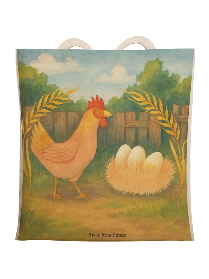 

Сумка-шоппер с дизайном Chicken, без слогана, белого цвета Mr. & Mrs. Panda