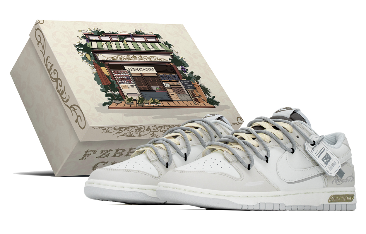 

Nike Кроссовки для скейтбординга мужские dunk romantic box устойчивые к истиранию низкие gray white