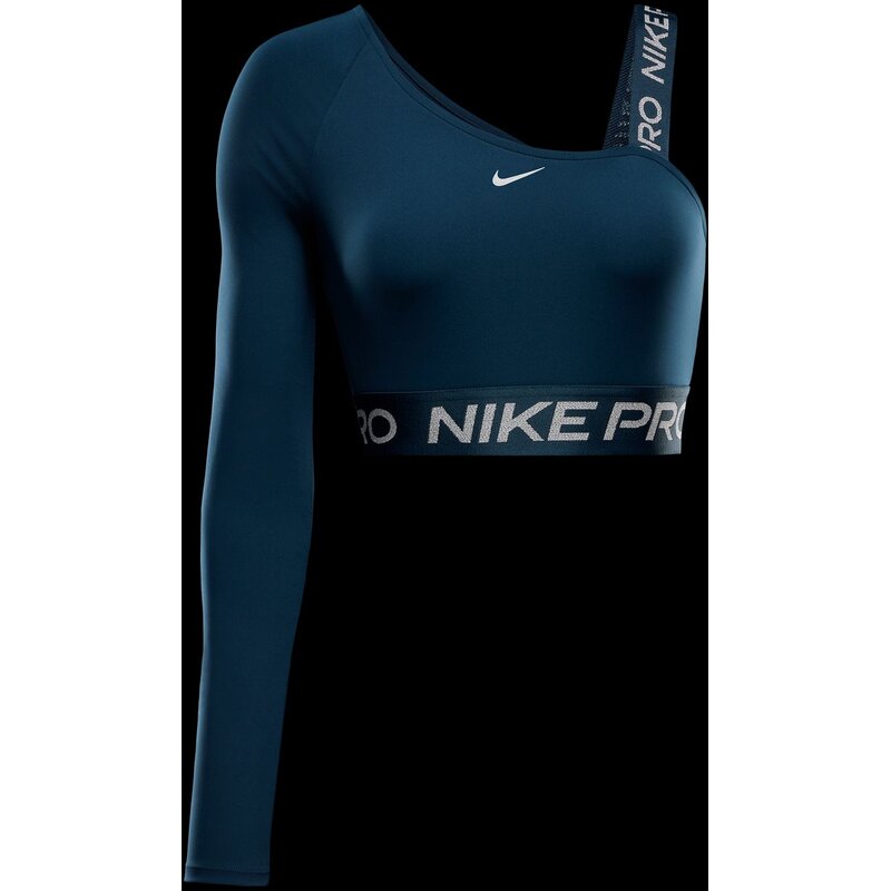 

Рубашка Pro Shine Dri-Fit, асимметричный укороченный топ Nike, мультиколор