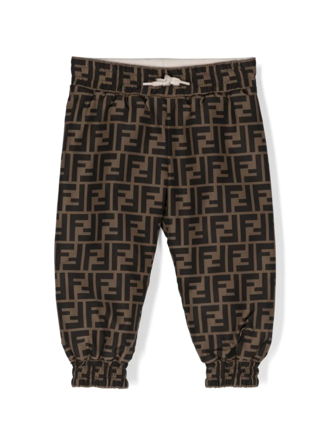 

Спортивные брюки с кулиской и логотипом FF Fendi Kids, нейтральный
