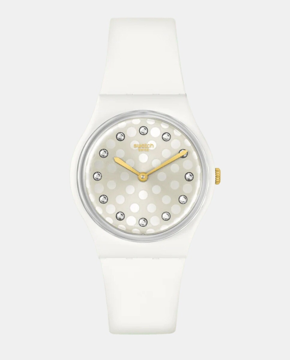 

Holiday Collection SO31W109 Био-белые силиконовые женские часы Swatch, белый