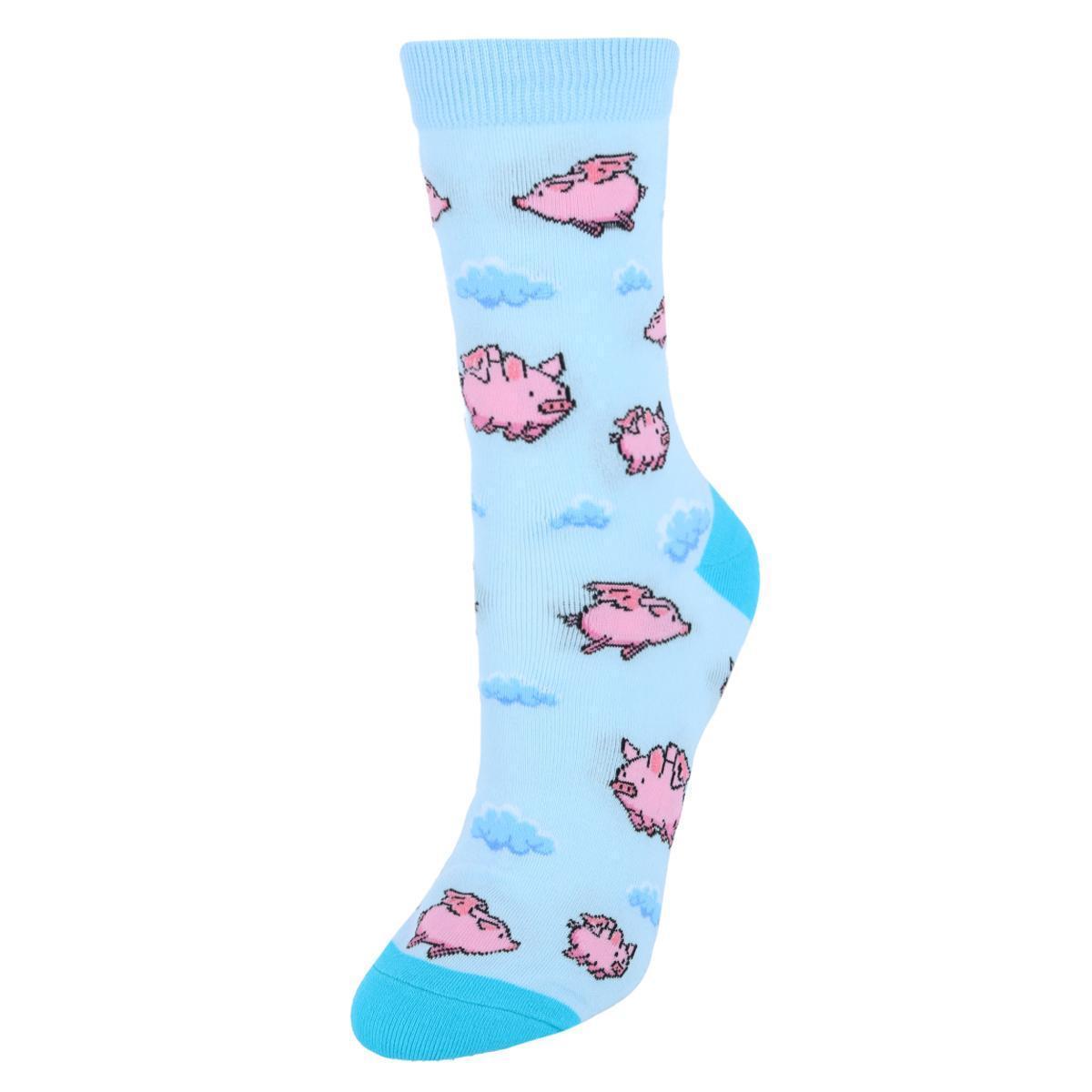 

Женские забавные и милые новинки, носки с животными (1 пара) CTM, цвет flying pigs