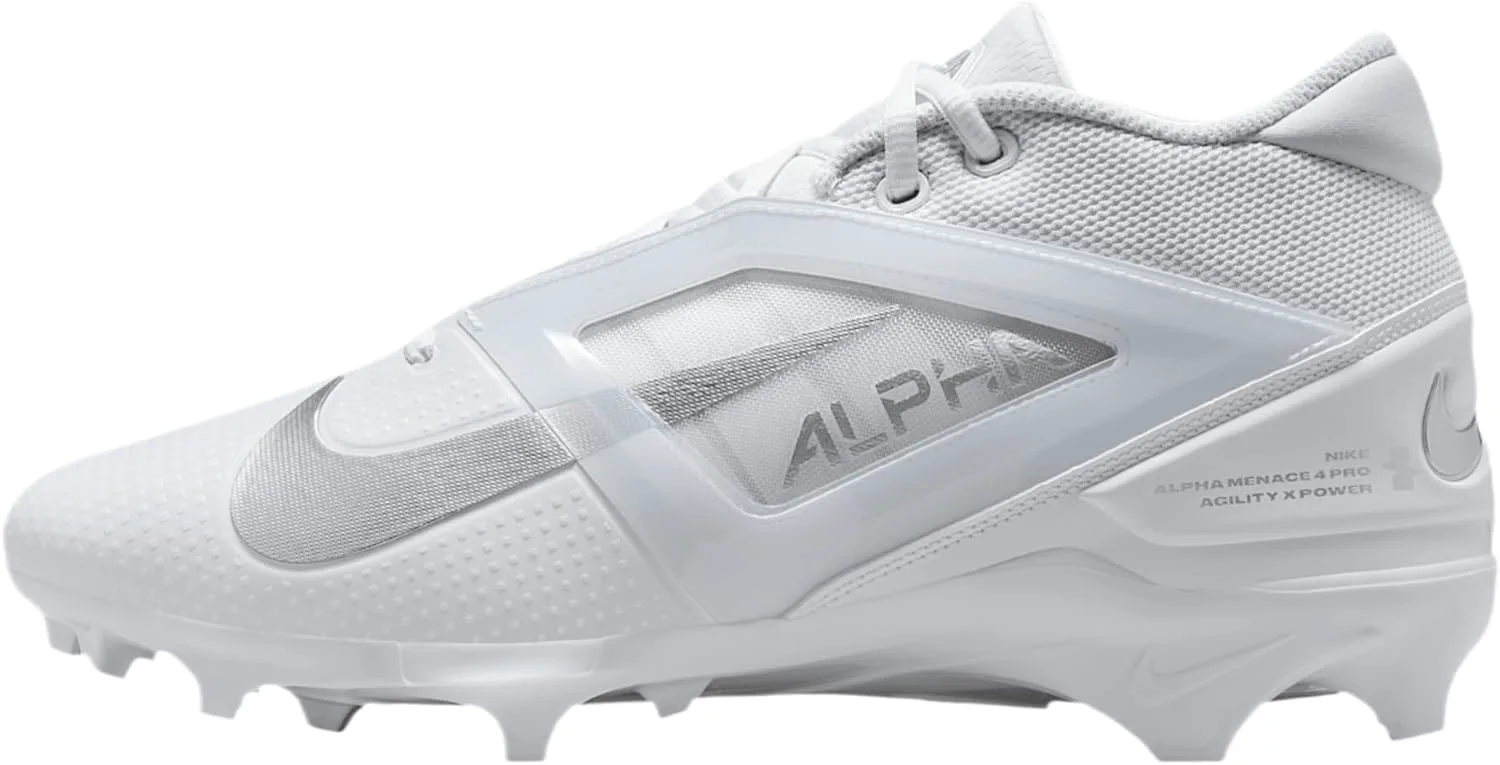 Футбольные бутсы Nike Men's Alpha Menace 4 Pro NRG, белый/металлик серебристый