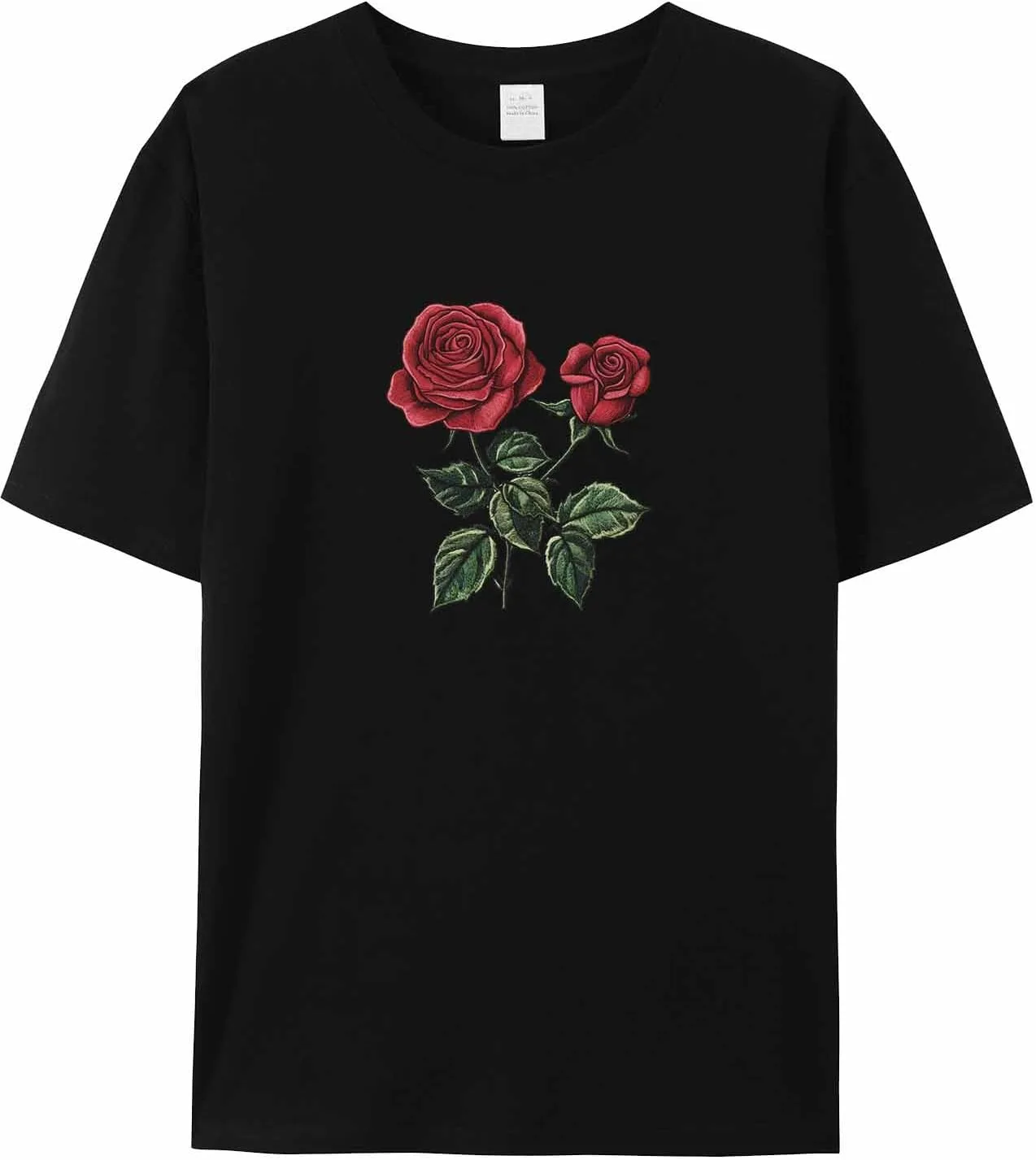 

Мужская футболка с коротким рукавом, красная роза и зеленый лист jdudh