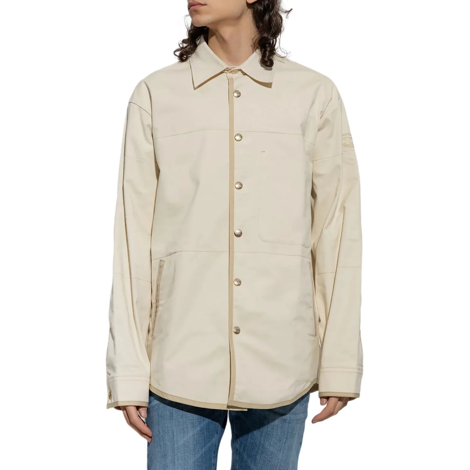 S Doves Snapped Shirt Jacket DIESEL, экрю — фото 4
