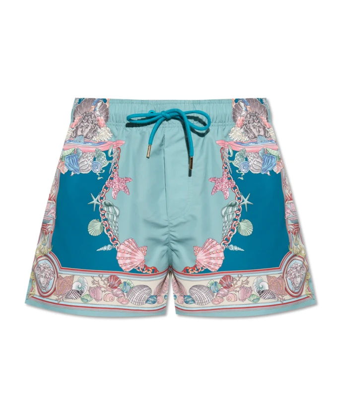 

Плавки с коралловым театральным принтом Versace, синий