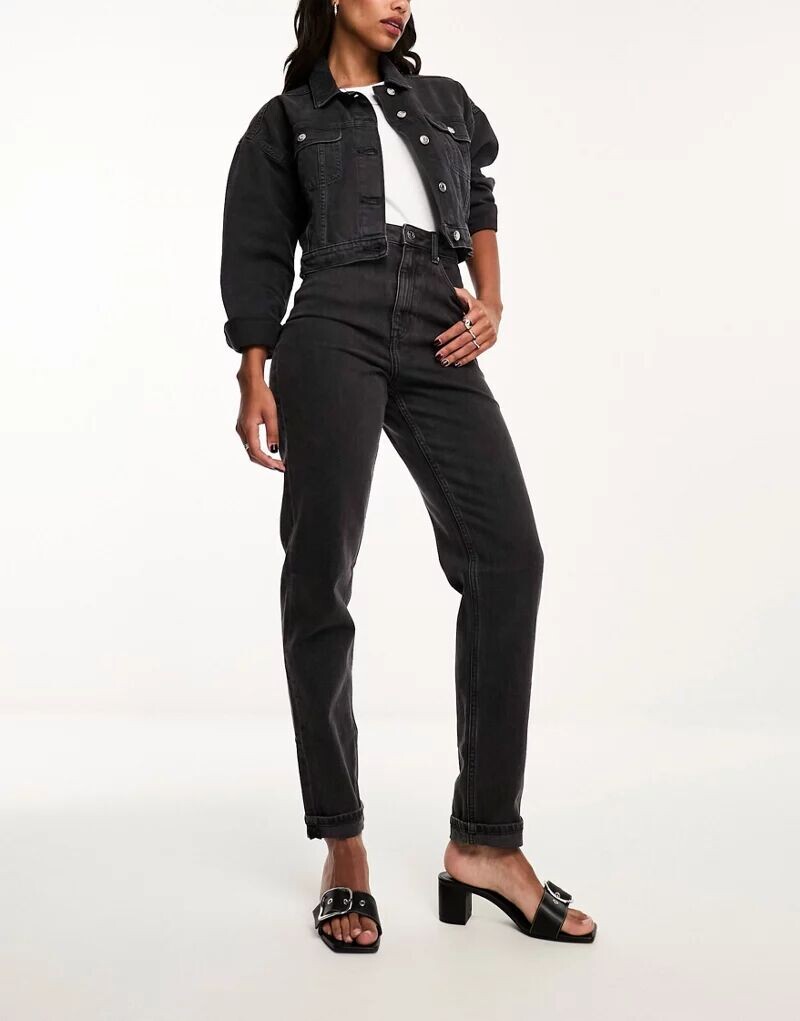

Черные узкие джинсы Mom ASOS