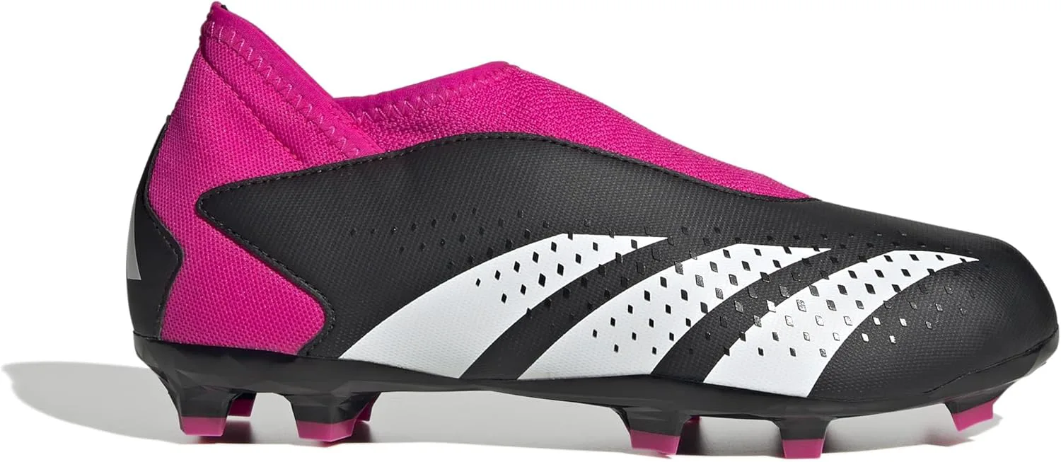 Adidas Boys' Predator Accuracy. 3 твердых кроссовки без шнурков, черный/белый/розовый — фото 4