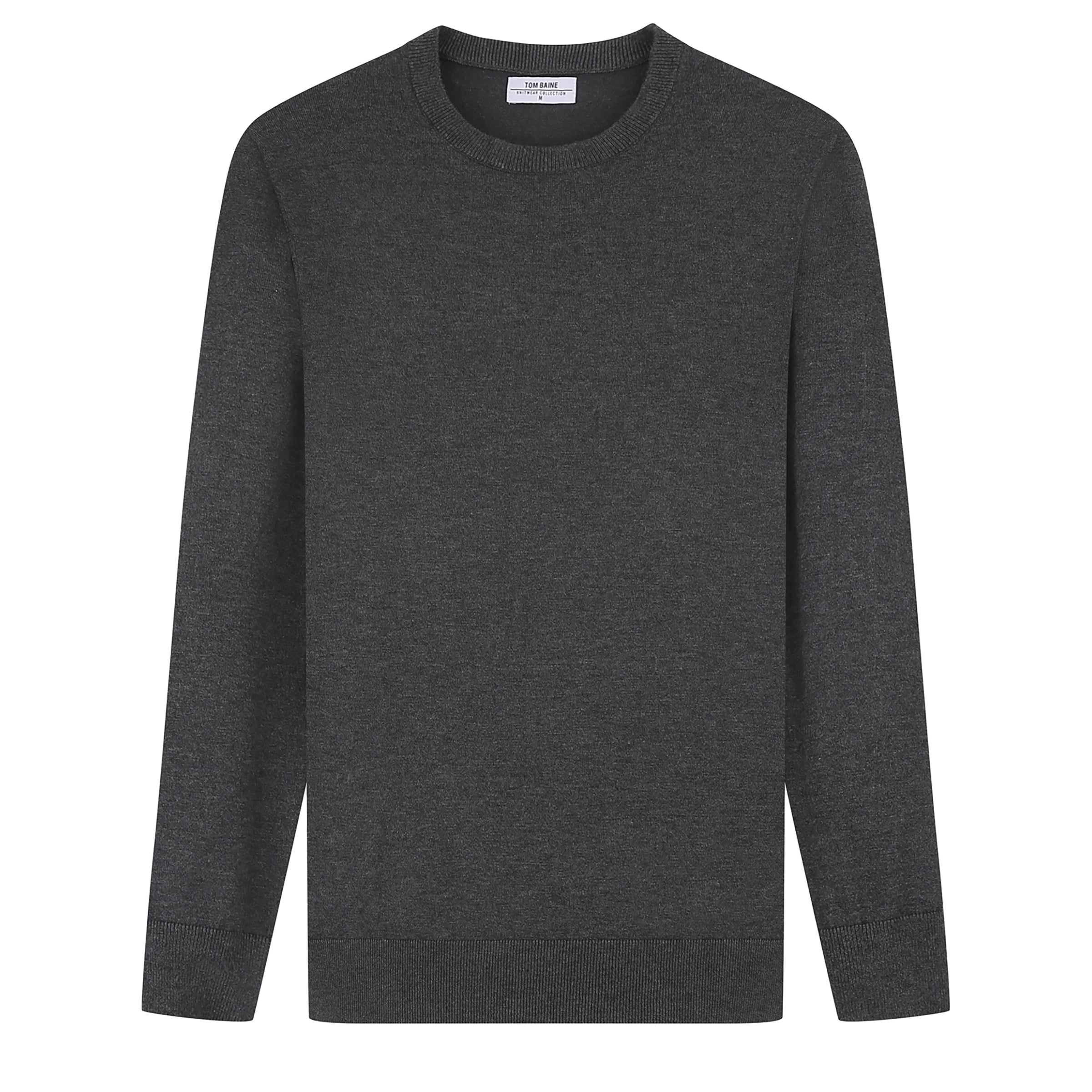 

Мужской свитер Tom Baine Cashmere Feel Slim Fit с круглым вырезом, цвет charcoal