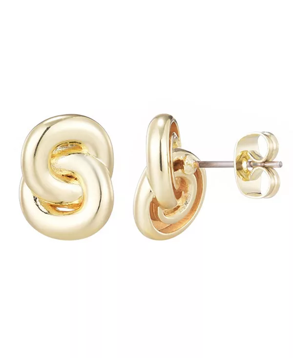 

Золотые серьги-гвоздики с узелками Adornia, gold