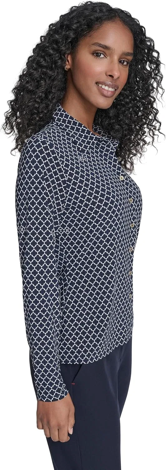 Блуза с длинным рукавом Softwork Top, Tommy Hilfiger, темно-синий/белый — фото 3