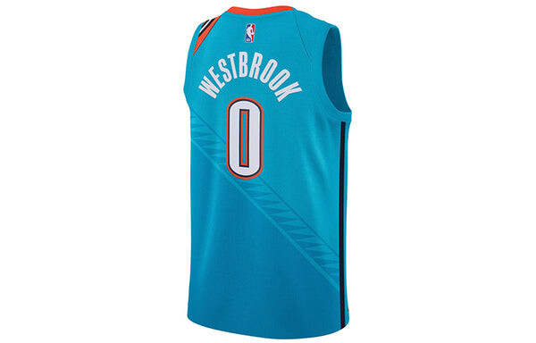 Майка Nike NBA Russell Westbrook City Edition (Oklahoma City Thunder) Swingman Jersey Blue, синий — фото 2