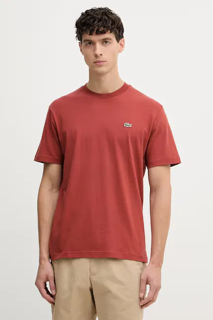 Футболка мужская Lacoste базовая, 100% хлопок, оранжевый