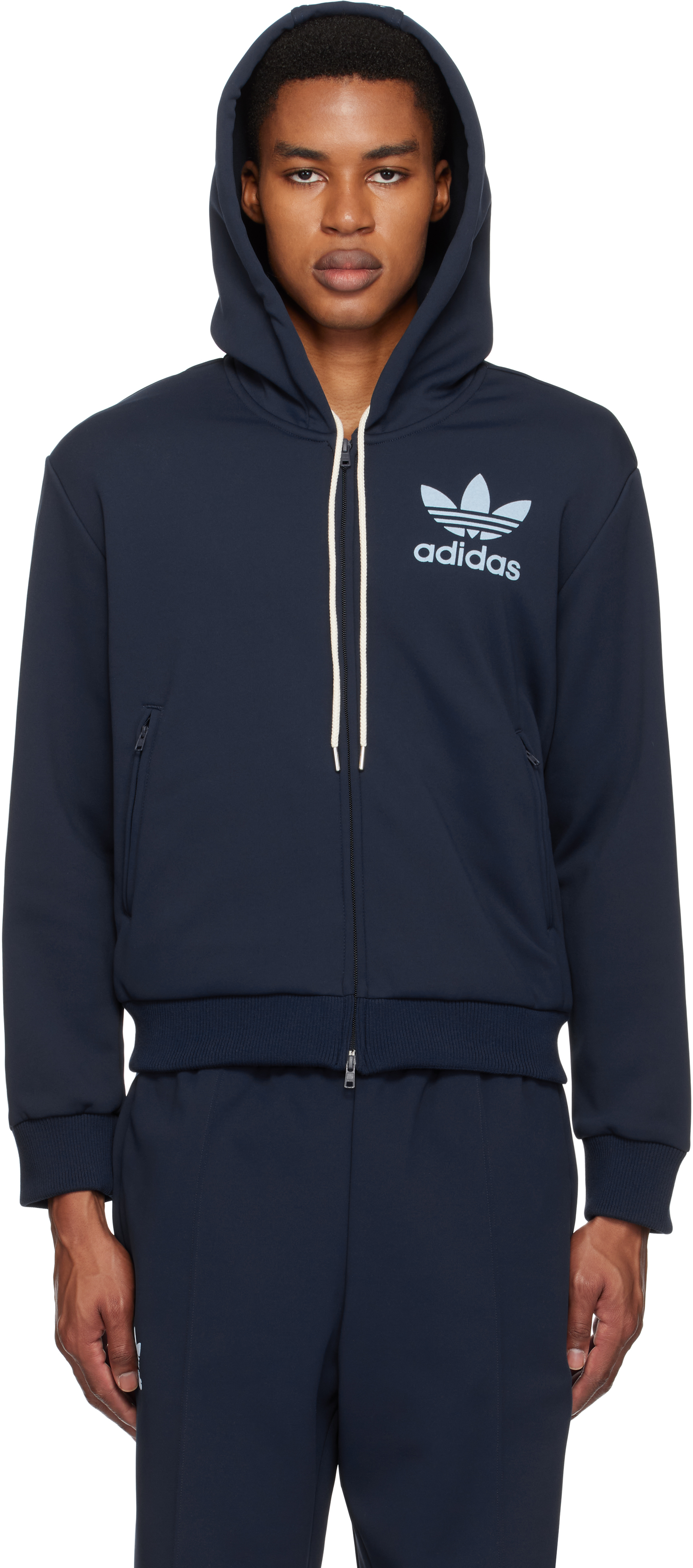 

Темно-синяя толстовка с капюшоном Adidas Originals Edition Track Wales Bonner, Collegiate navy
