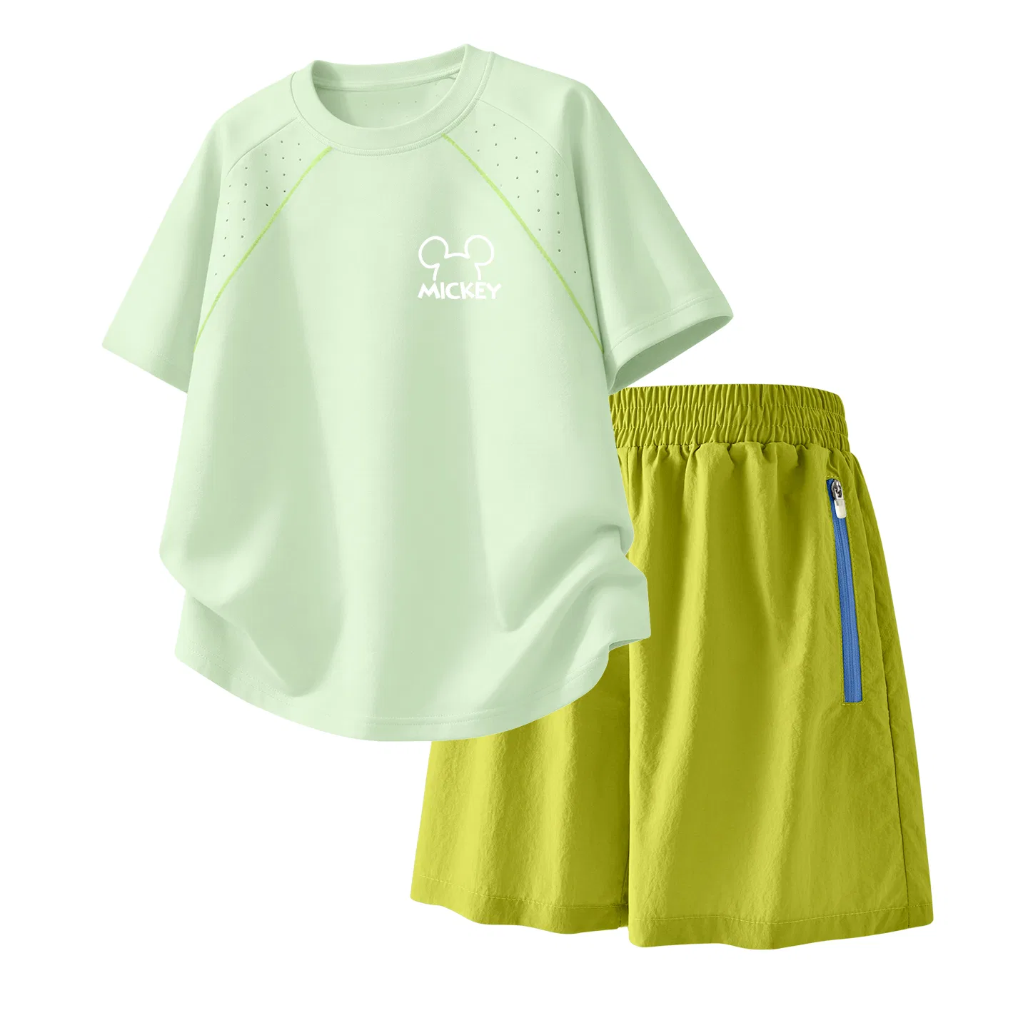 Детский спортивный костюм Casual Sportswear 2 Piece Set Disney, Thick Board Di Line K Mountain Green+Solid Color Mint Green — фото 4