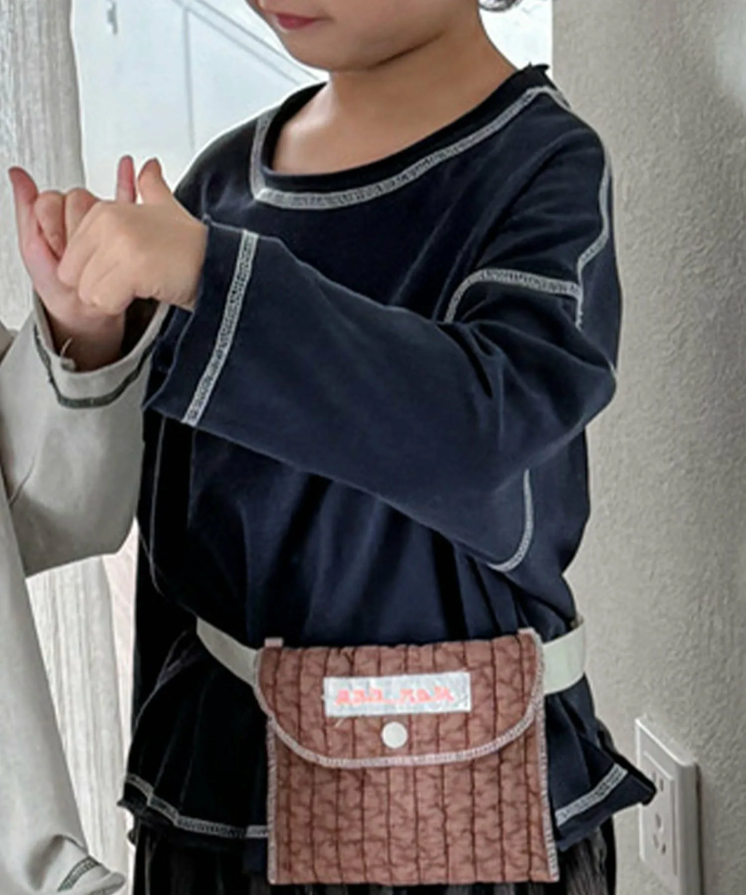 Футболка с длинными рукавами, подобранная по цвету. Aimoha Kids, Navy — фото 4