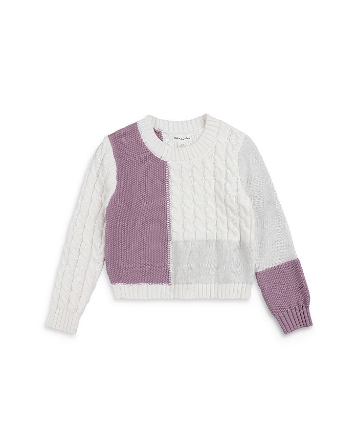 

Вязаный свитер для девочек в стиле колор-блок - Little Kid Miles The Label, фиолетовый