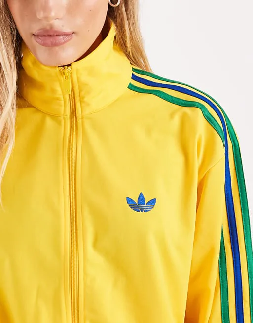 Желто-зеленая спортивная футболка adidas Originals Firebird — фото 4