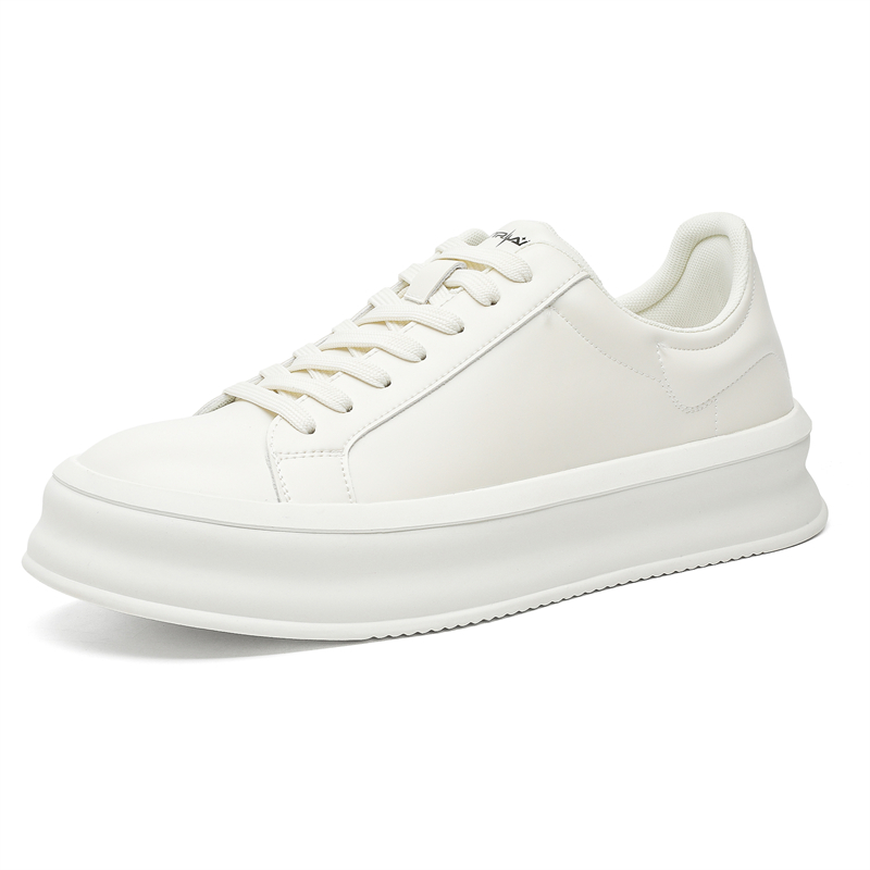 

MODENGPAN Легкие дышащие низкие скейтерские кроссовки для мужчин с эффектом увеличения роста белые, цвет White