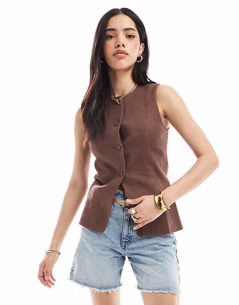 

Хлопковый топ Cotton On Sienna коричневого цвета Cotton:On