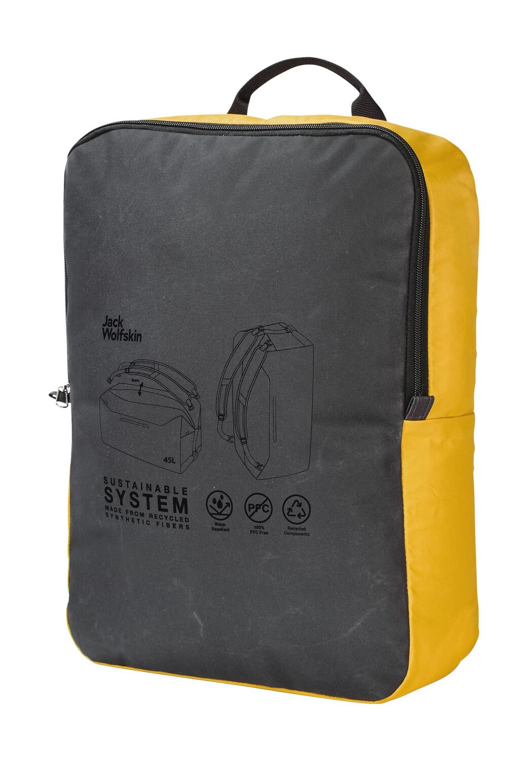 

Дорожная сумка, эмблема, однотонная, 45 л Jack Wolfskin, цвет Dunelands